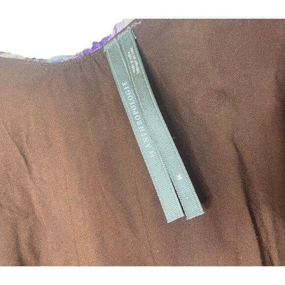 COPY - Anthropologie Wrap Dress Size M Floral Mini Ruffled Purple Bohemian Flow… - Picture 3 of 12